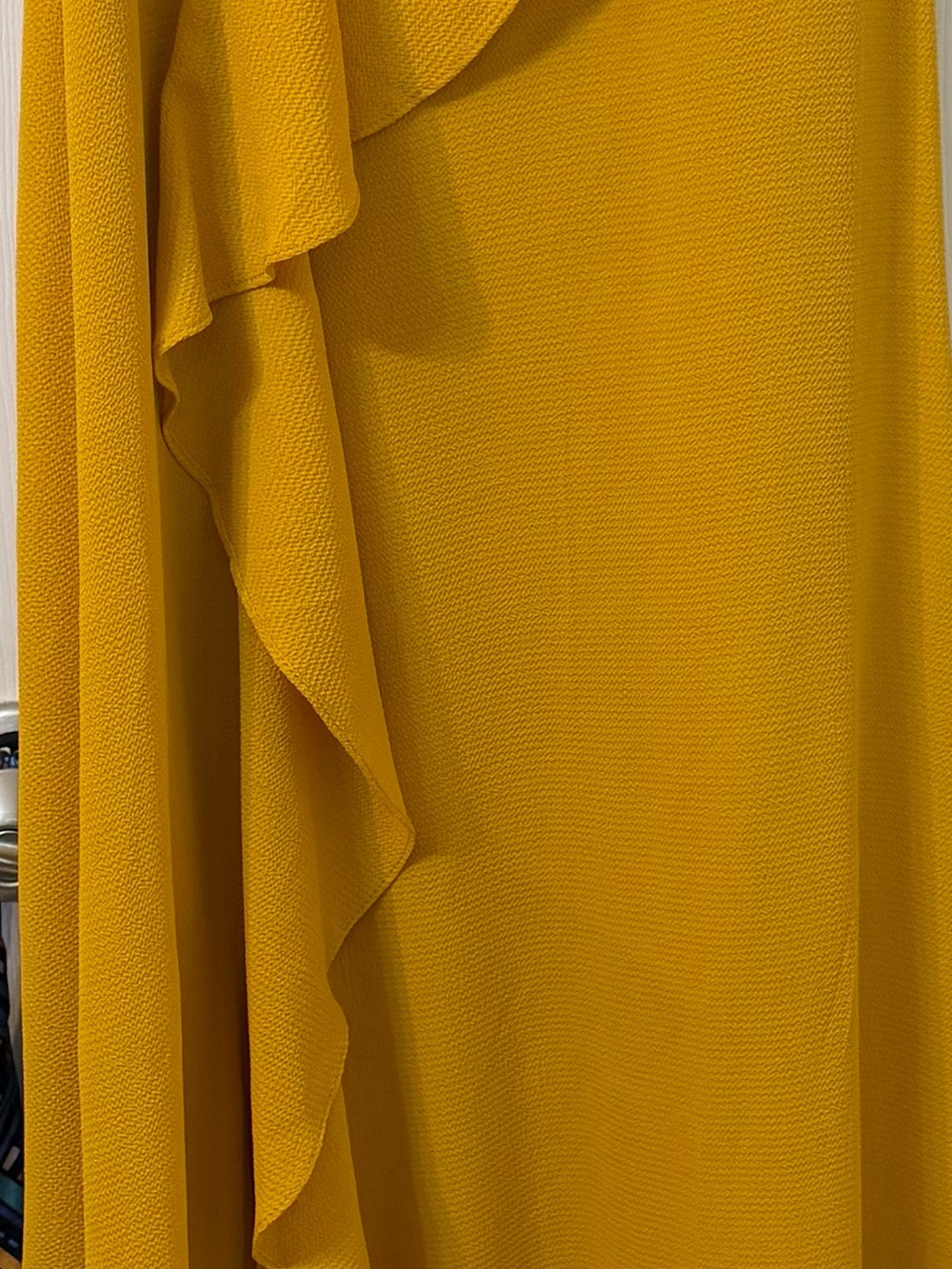 Mustard Yellow Ruffle Maxi Dress - Womens